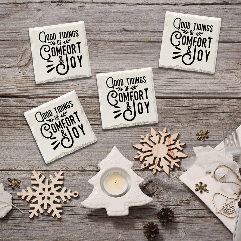 Holiday Christmas Good Tidings | Drink Coaster Set