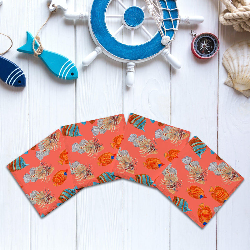 Under The Sea Coral | Drink Coaster Set