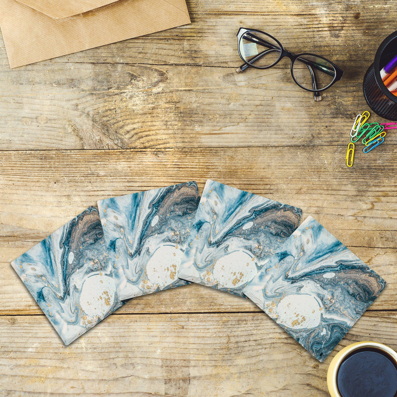 Blues & Grays Marbling | Drink Coaster Set