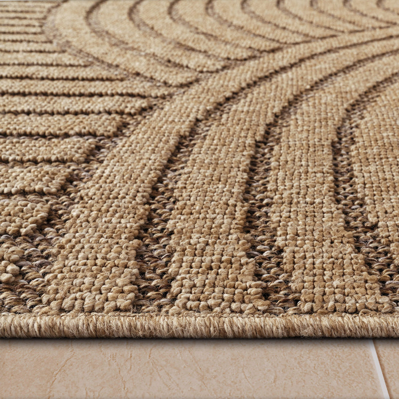 In- & Outdoor Rug Cologne with Modern Lines & Circles in Beige