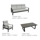 Conchay 4-Piece Aluminum Living Room Set by Outdoor-USA®