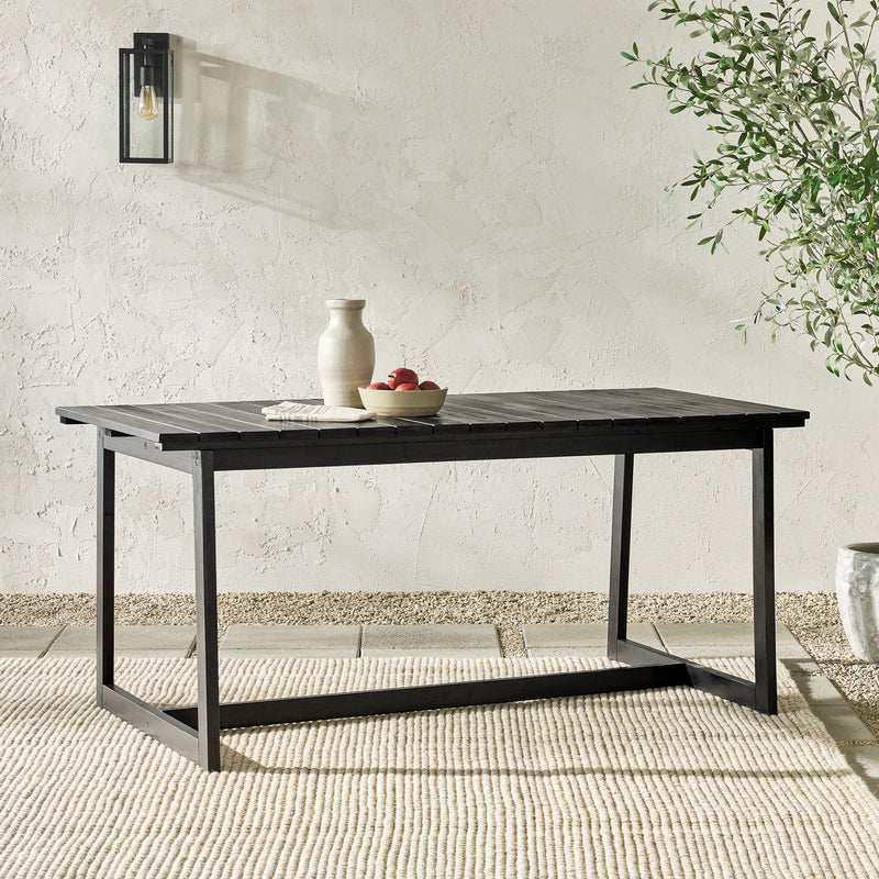 Cologne Modern Solid Wood Slat-Top Outdoor Dining Table