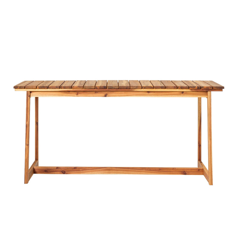 Cologne Modern Solid Wood Slat-Top Outdoor Dining Table