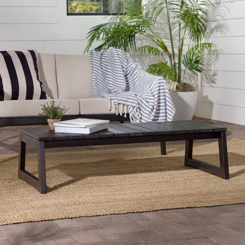 Cologne Modern Solid Wood Outdoor Slat-Top Coffee Table