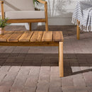 Cologne Modern Solid Wood Outdoor Slat-Top Coffee Table