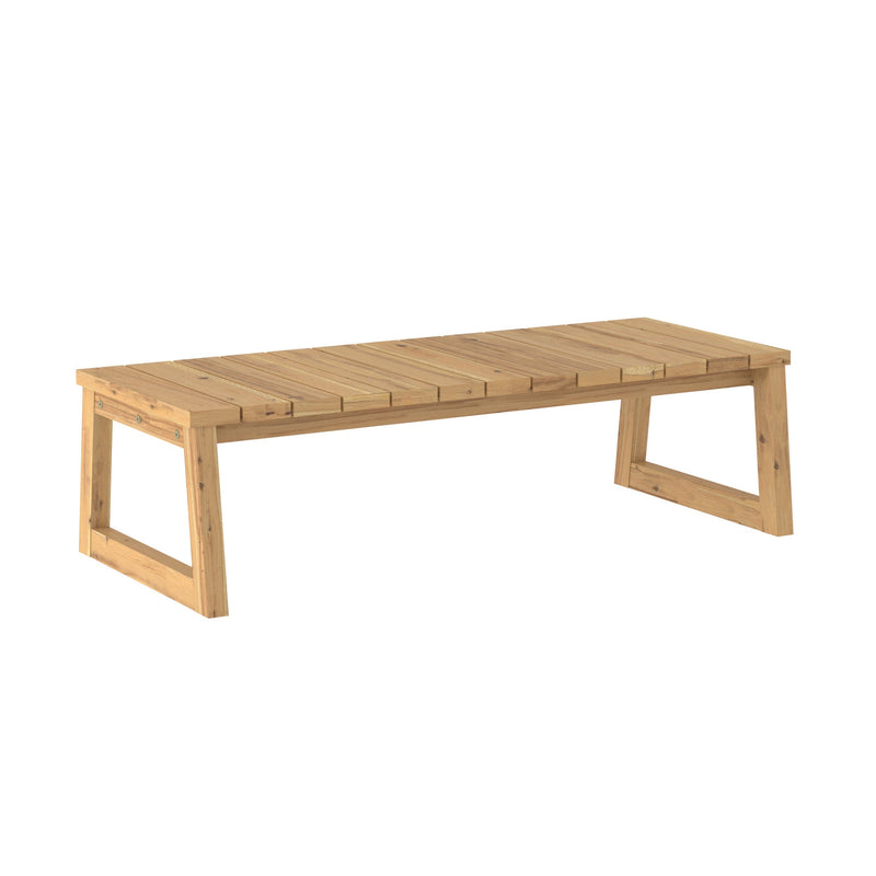 Cologne Modern Solid Wood Outdoor Slat-Top Coffee Table