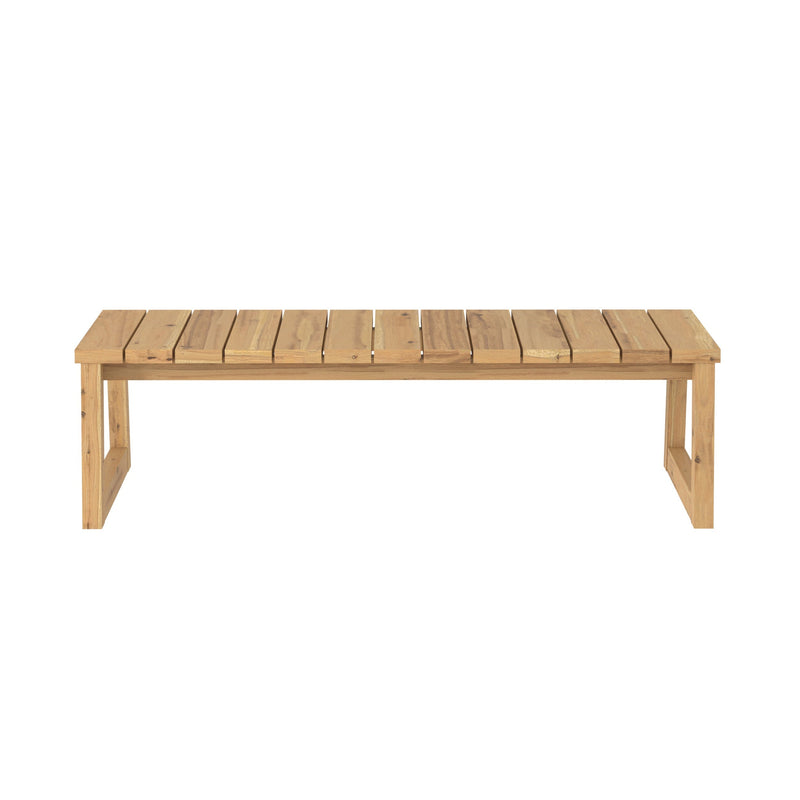 Cologne Modern Solid Wood Outdoor Slat-Top Coffee Table