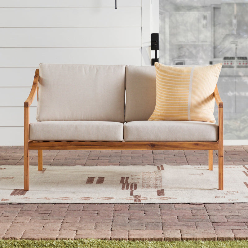 Cologne Modern Solid Wood Outdoor Loveseat