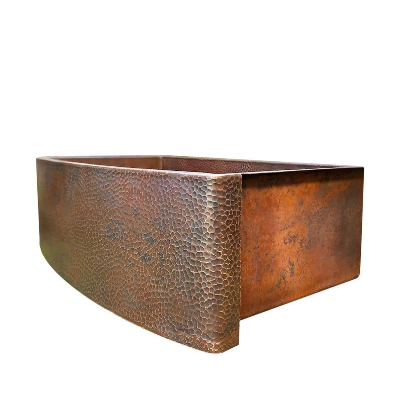 Copper Farmhouse Sink, Rounded Front Single Well-Daxa