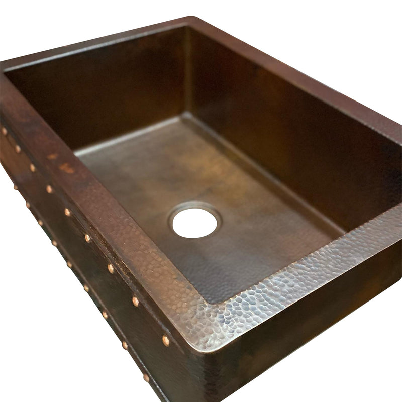 Dual Mount Copper Kitchen Farmhouse Apron Sink-Zinnia