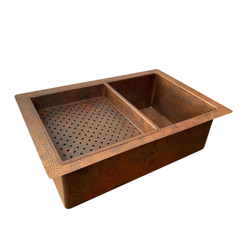Single Bowl Undermount Farmhouse Kitchen Sink-Arlo - Aged Copper