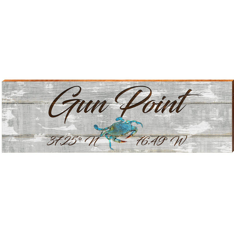 Gun Point Blue Crab Grey Latitude Longitude | Wall Art Print on Real Wood