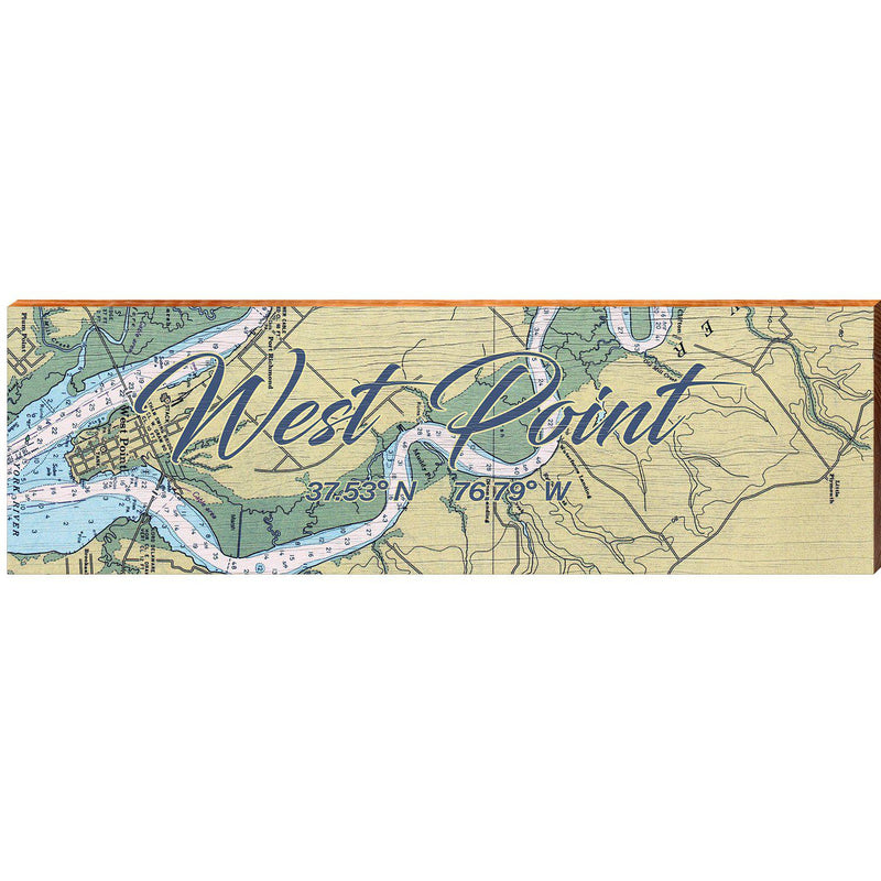 West Point NOAA Chart Map | Wall Art Print on Real Wood