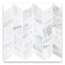 Dove-Gray White 10x12 Matte Chevron Porcelain Mosaic Tile (11 pack, 9.88 sq ft/case) - Sample