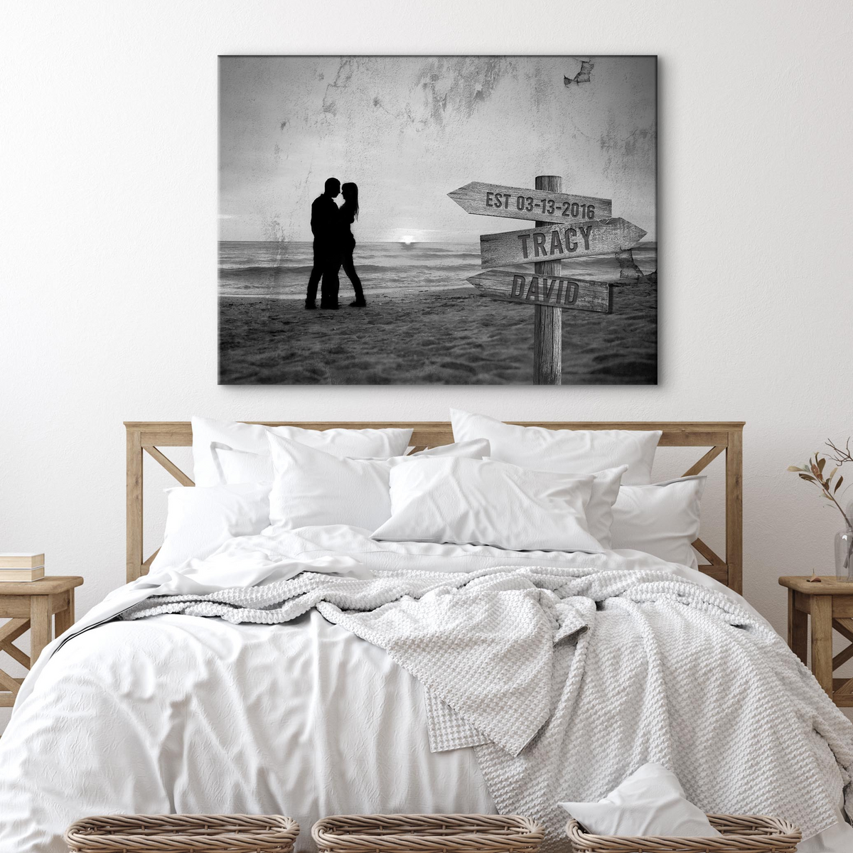 Monochrome Sunset Couple Sign, photo 2 of 7