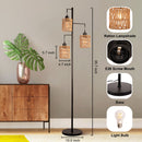 3-Head Boho Rattan Floor Lamp
