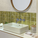 Olive Green 0.5x8 Glossy Ceramic Pencil Tile Trim (10 pack, 0.3 sq ft/case)