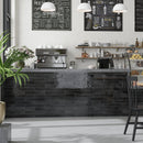 Black 2.6x16 Glossy Ceramic Subway Tile (38 pack, 10.76 sq ft/case)