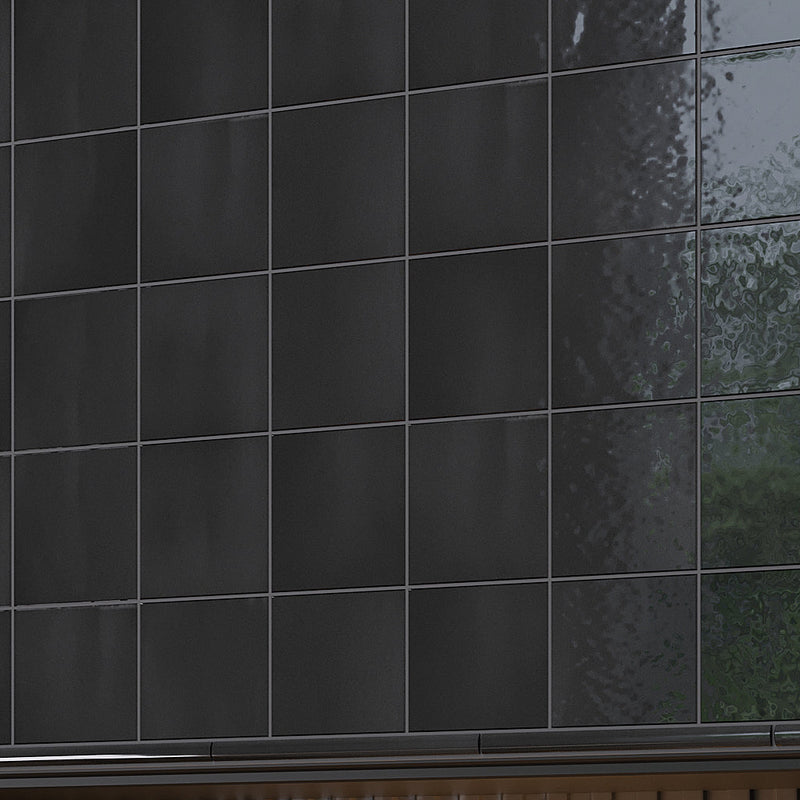 Black 4x4 Glossy Square Ceramic Tile (50 pack, 5.38 sq ft/case)