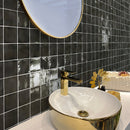 Black 4x4 Glossy Square Ceramic Tile (60 pack, 6.46 sq ft/case)