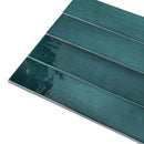 Teal Green 2.6x16 Glossy Ceramic Subway Tile (38 pack, 10.76 sq ft/case) - Sample