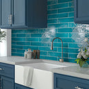 Teal Green 2.6x16 Glossy Ceramic Subway Tile (38 pack, 10.76 sq ft/case) - Sample