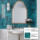 Teal Green 0.5x8 Glossy Ceramic Pencil Tile Trim (10 pack, 0.3 sq ft/case) - Sample