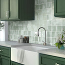 Silken 3.94 in. x 3.94 in. Glossy Tea Green Ceramic Square Tile (60 pack, 6.46 sq. ft./case)