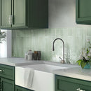 Tea Green 0.5x8 Glossy Ceramic Pencil Tile Trim (10 pack, 0.3 sq ft/case) - Sample