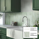 Tea Green 0.5x8 Glossy Ceramic Pencil Tile Trim (10 pack, 0.3 sq ft/case) - Sample
