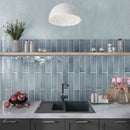 Benjamin Moore Smoke 0.5x8 Glossy Ceramic Pencil Tile Trim (10 pack, 0.3 sq ft/case) - Sample