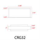CRG32 6"x2″x2.6" Paver Well Light - Heavy Duty Cast Aluminum, IP65 2W AC/DC 12V Low Voltage COB