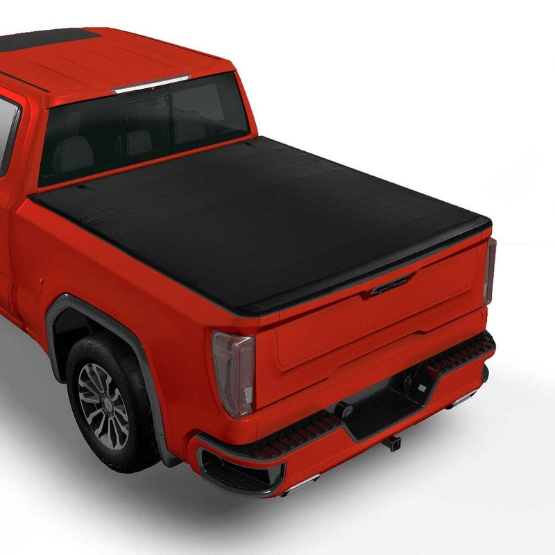 5.8' 4 Fold Soft Tonneau Cover Truck Bed 14-18 Chevy GMC Silverado Sierra