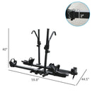 2 Bike Carrier Rack Hitch Mount Tilt Down Design Load 132LB for Car SUV