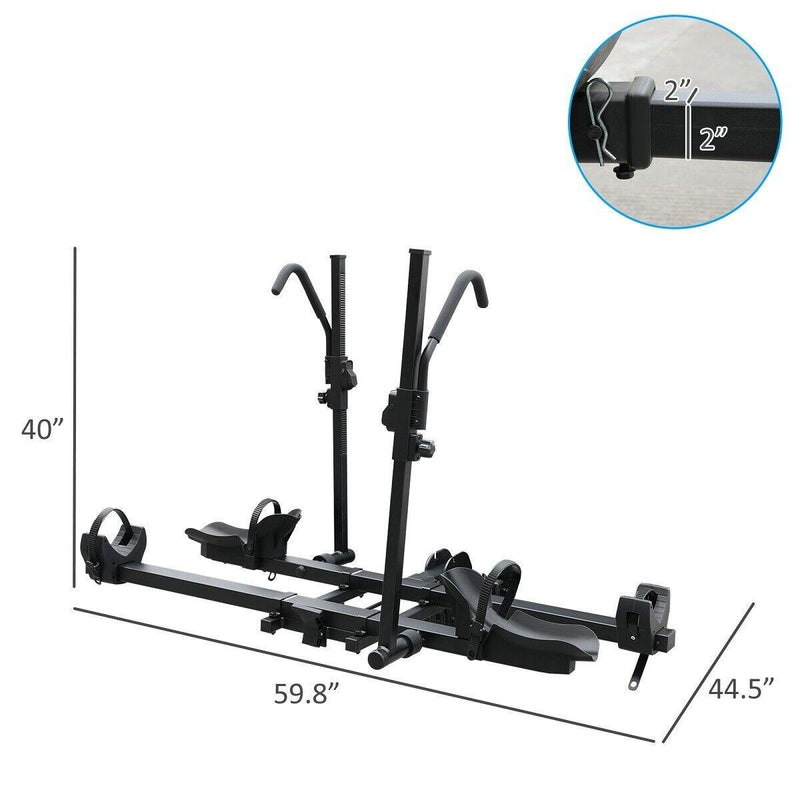 2 Bike Carrier Rack Hitch Mount Tilt Down Design Load 132LB for Car SUV