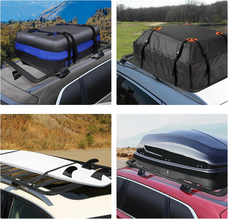 67"x52" Universal Aluminum Automotive Roof Deck Roof Cargo Carrier Flat Roof Luggage Rack