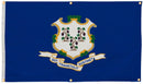 Connecticut Flag with Grommets Along the Edges for Wall Hanging by Flagman of America
