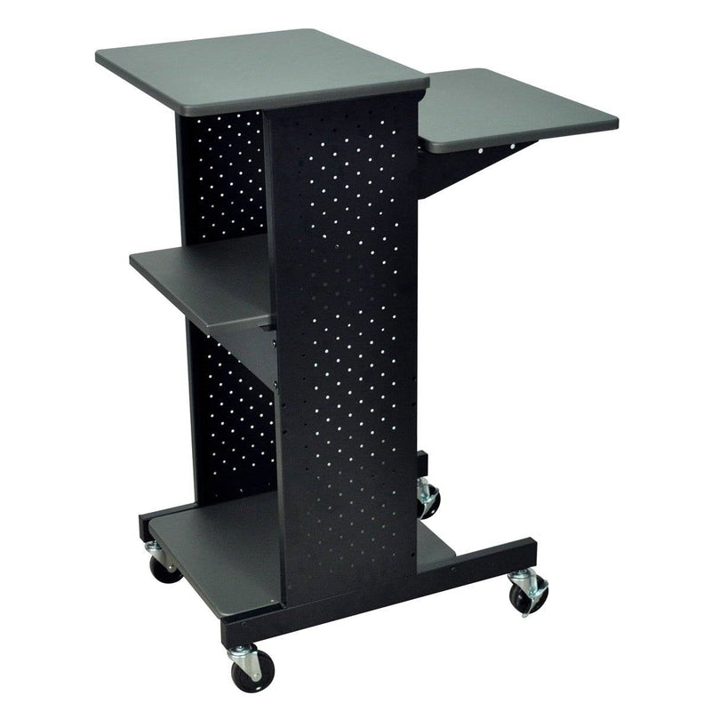 Dark Grey Metal Multifunction Mobile Stand-Up Computer Desk Workstation, photo 3 of 4