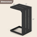 C-Shaped End Table Convertible Coffee Table with Adjustable Foot Pads-Black by LJGDeals