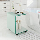 C-Shaped End Table Modern Tempered Glass Side Table with Shelf by LJGDeals