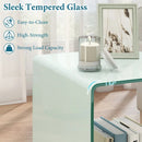 C-Shaped End Table Modern Tempered Glass Side Table with Shelf by LJGDeals