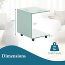 C-Shaped End Table Modern Tempered Glass Side Table with Shelf by LJGDeals