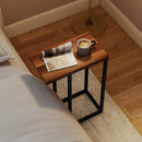 C-Shaped End Table Small Side Table with Sturdy Metal Frame by LJGDeals