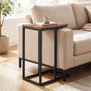 C-Shaped End Table Small Side Table with Sturdy Metal Frame by LJGDeals