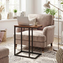 C-Shaped End Table Small Side Table with Sturdy Metal Frame by LJGDeals