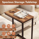 C-Shaped End Table Small Side Table with Sturdy Metal Frame by LJGDeals