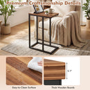 C-Shaped End Table Small Side Table with Sturdy Metal Frame