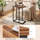 C-Shaped End Table Small Side Table with Sturdy Metal Frame by LJGDeals