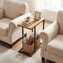 C-Shaped End Table Small Side Table with Sturdy Metal Frame by LJGDeals