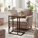 C-Shaped End Table Small Side Table with Sturdy Metal Frame